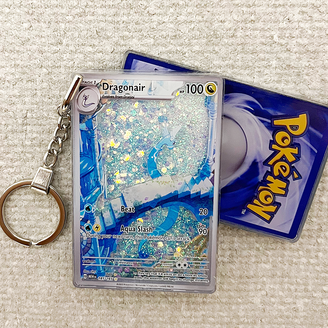 Dragonair Card Quicksand Keychain