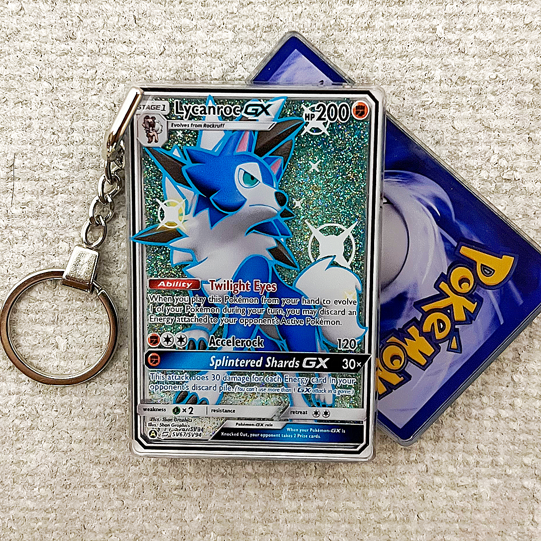 Lycanroc GX Card Quicksand Keychain
