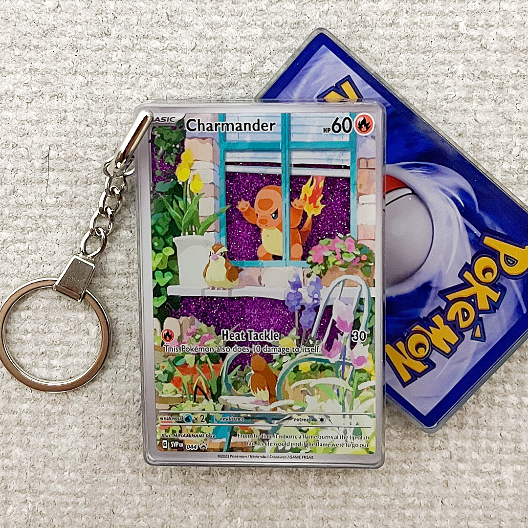 Charmander Card Quicksand Keychain
