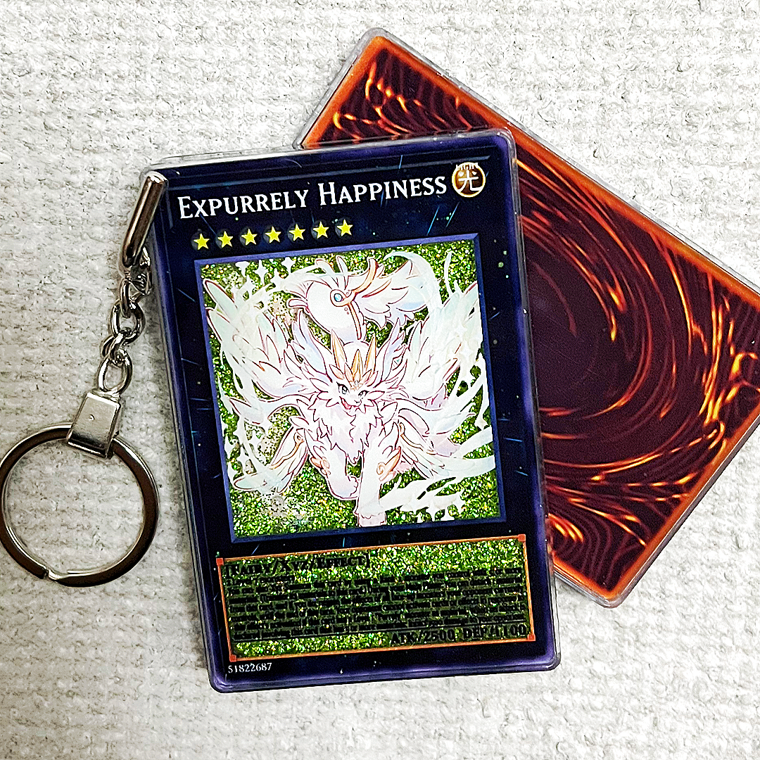 EXPURRELY HAPPINESS Card Quicksand Keychain
