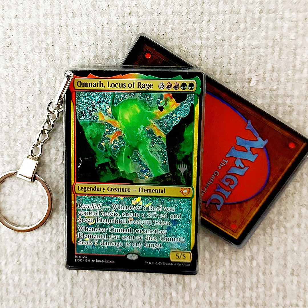 Omnath, Locus of Rage Magic the Gathering Card Quicksand Keychain