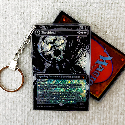 Sheoldred Magic the Gathering Card Quicksand Keychain