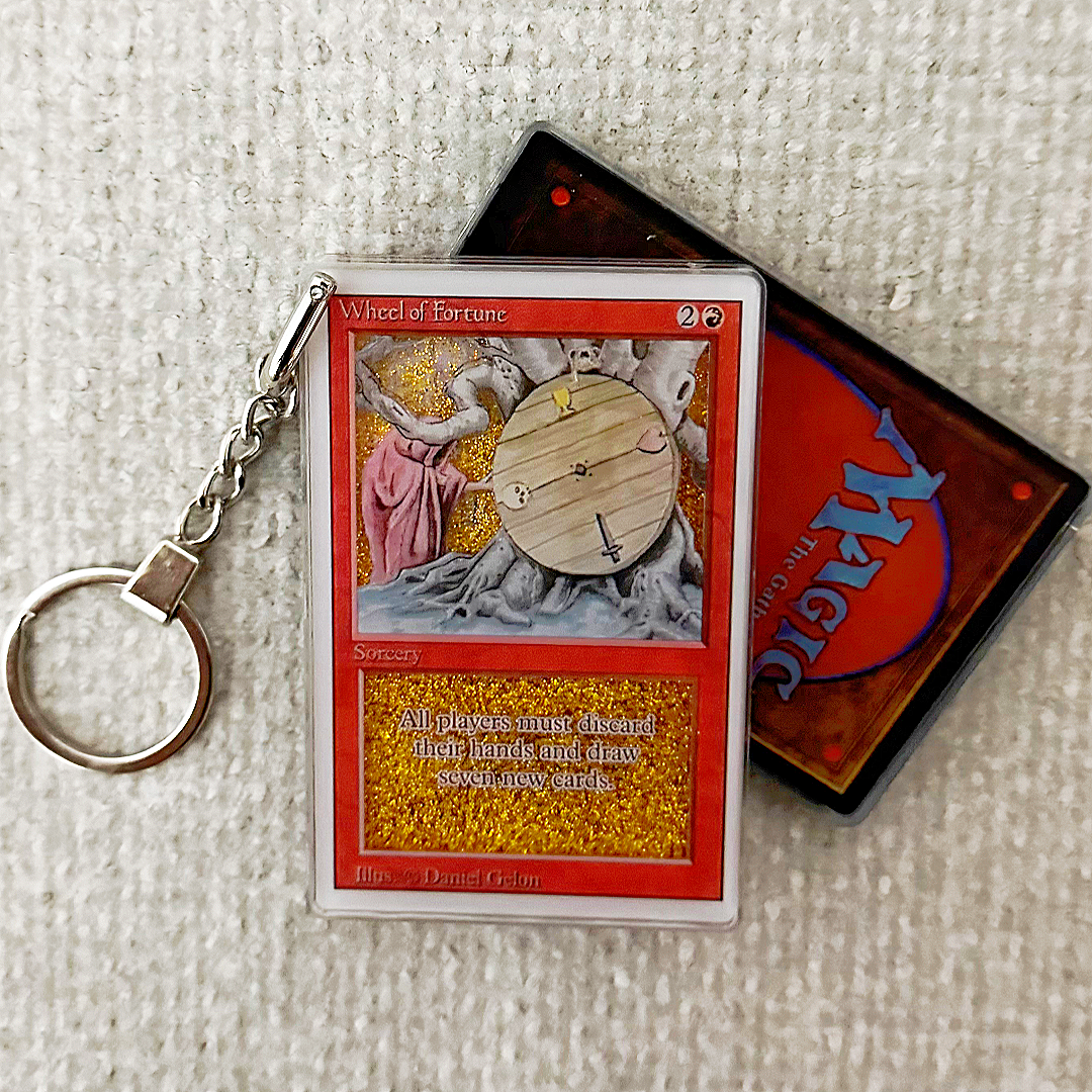 Wheel Of Fortune Card Quicksand Keychain