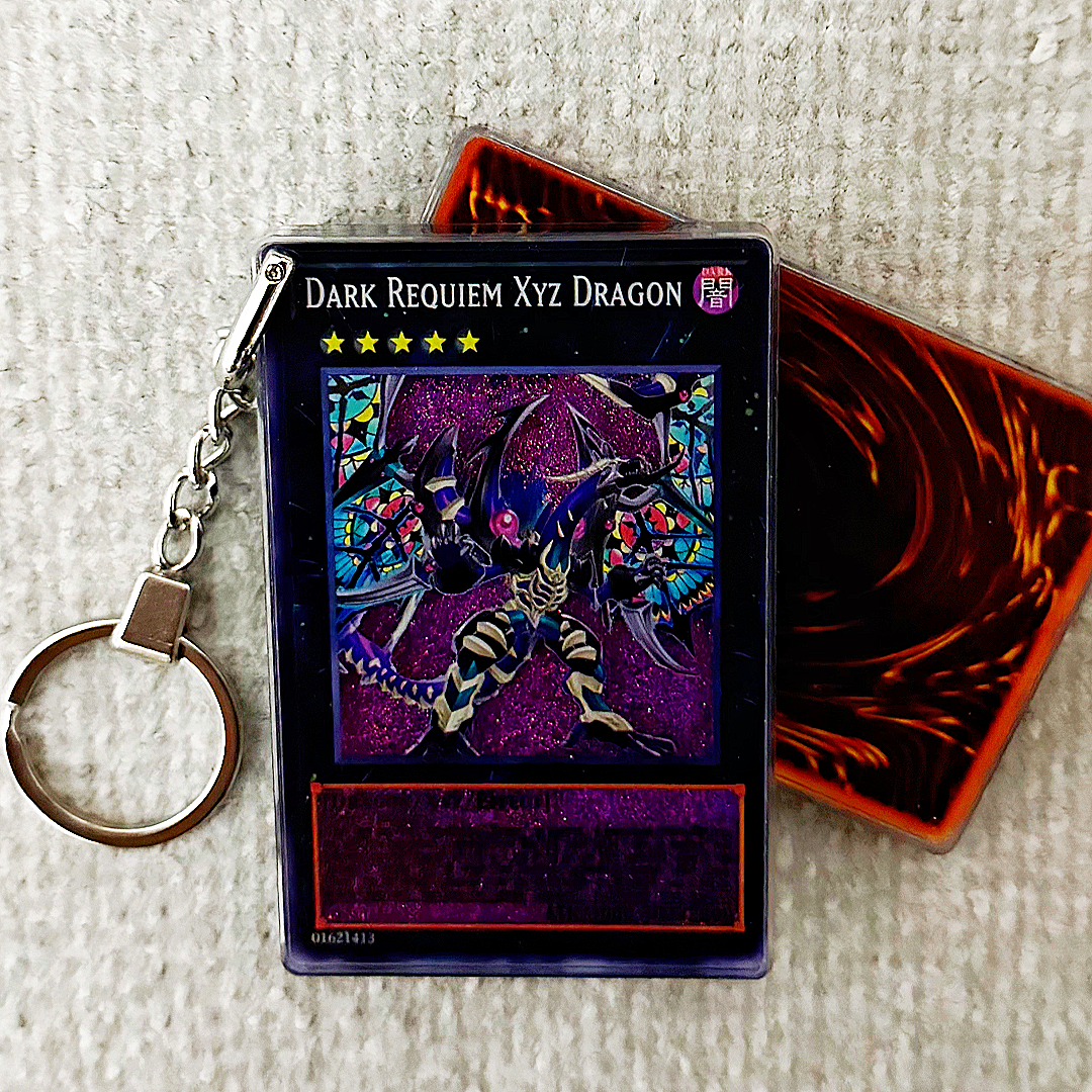 Dark Requiem Xyz Dragon Card Quicksand Keychain