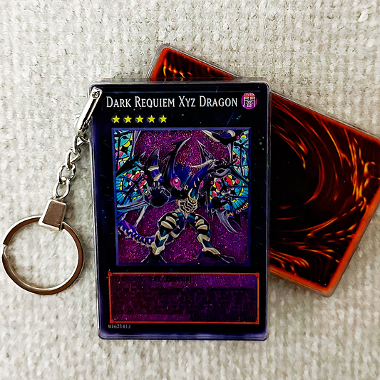 Dark Requiem Xyz Dragon Card Quicksand Keychain