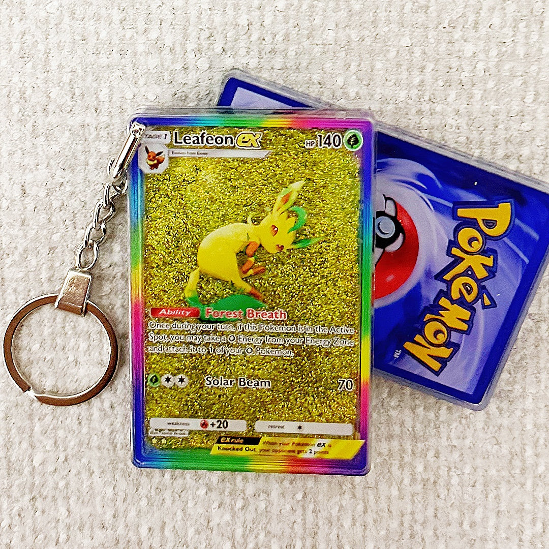 Leafeon EX Card Quicksand Keychain
