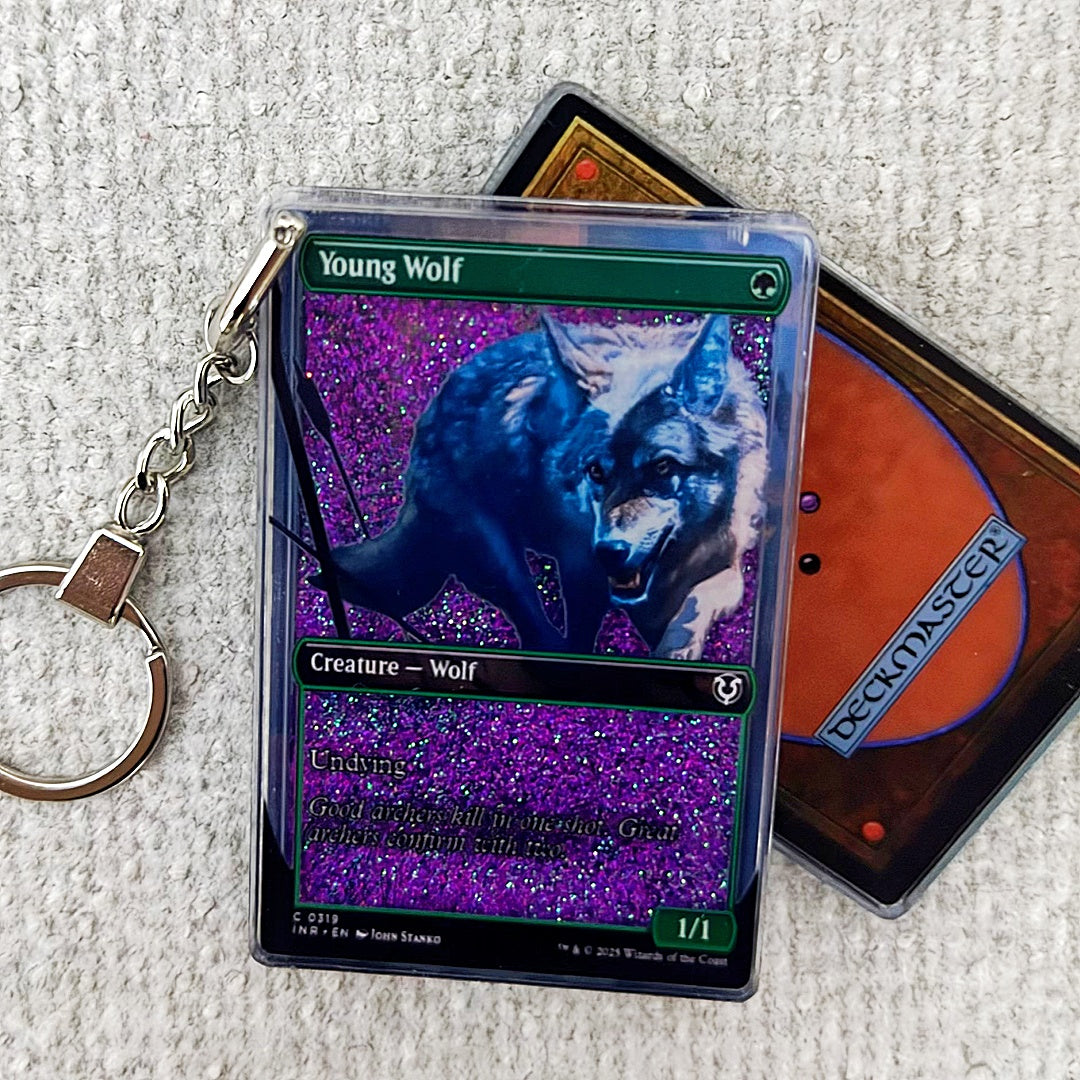 Young Wolf Card Quicksand Keychain