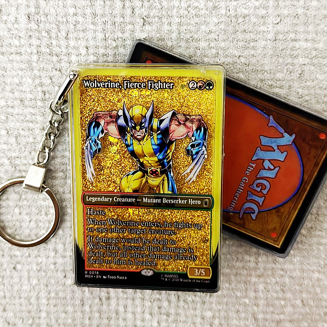 Wolverine, Fierce Fighter Card Quicksand Keychain