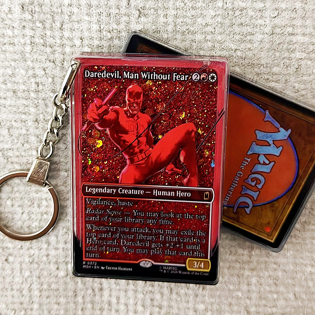 Daredevil, Man Without Fear Card Quicksand Keychain
