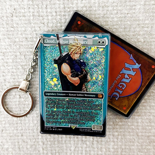Cloud, Midgar Mercenary Card Quicksand Keychain