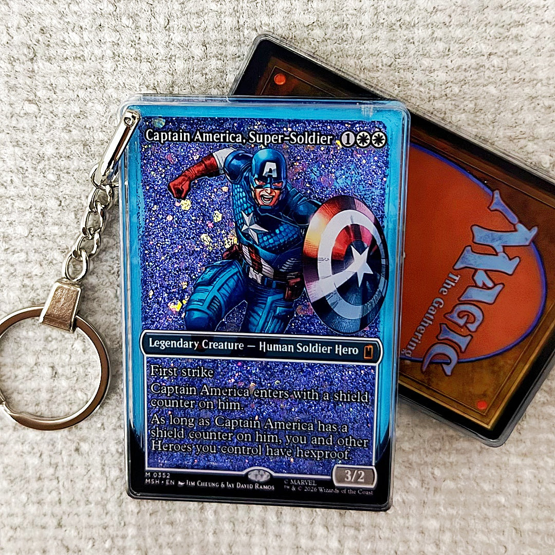 Captain America, Super-Soldier Card Quicksand Keychain