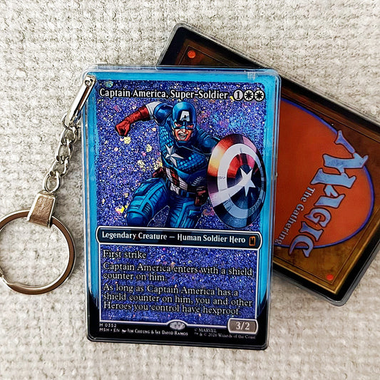 Captain America, Super-Soldier Card Quicksand Keychain