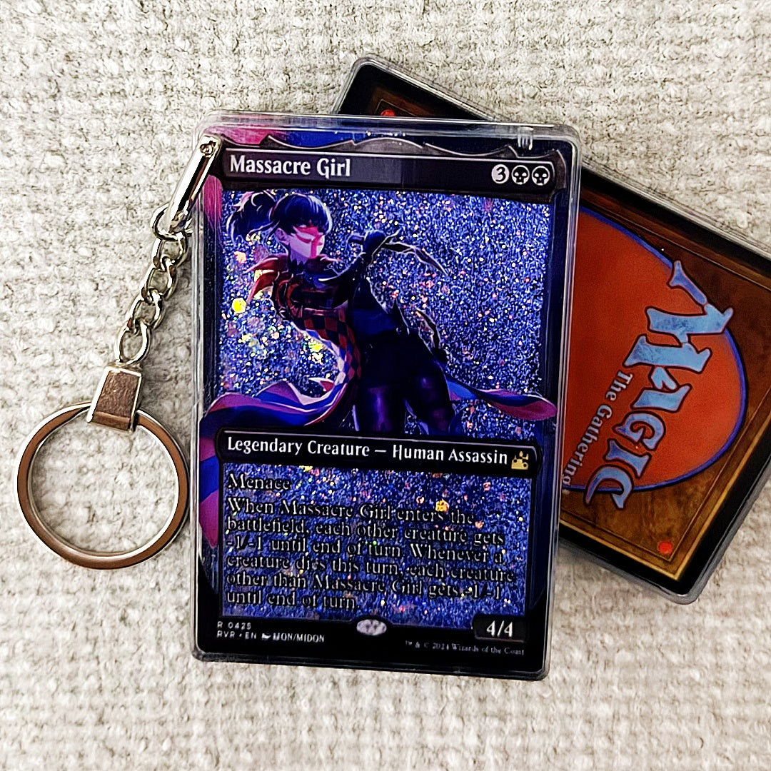 Massacre Girl Card Quicksand Keychain