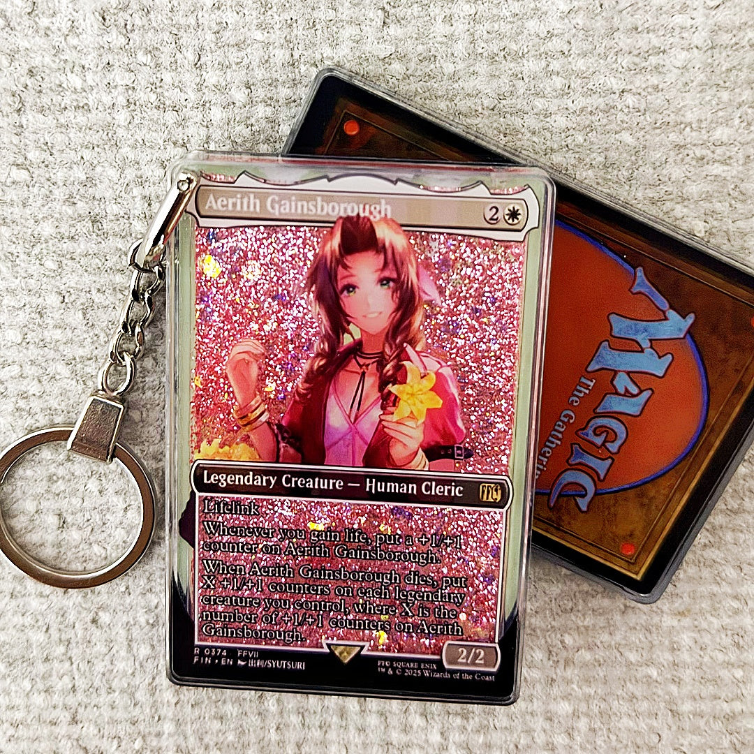 Aerith Gainsborough Card Quicksand Keychain