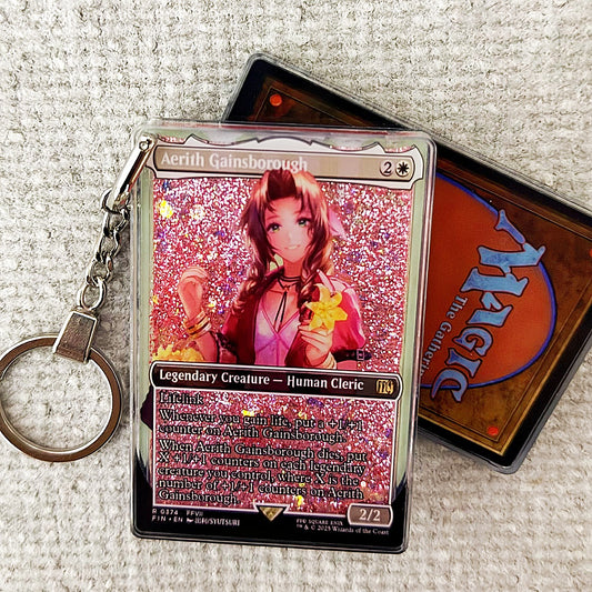 Aerith Gainsborough Card Quicksand Keychain