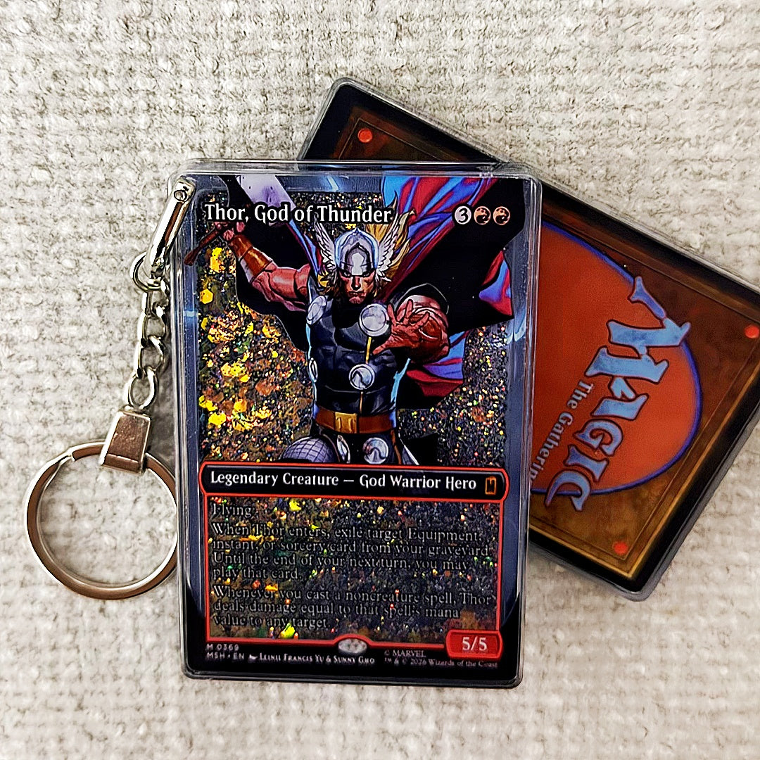 Thor, God of Thunder Card Quicksand Keychain