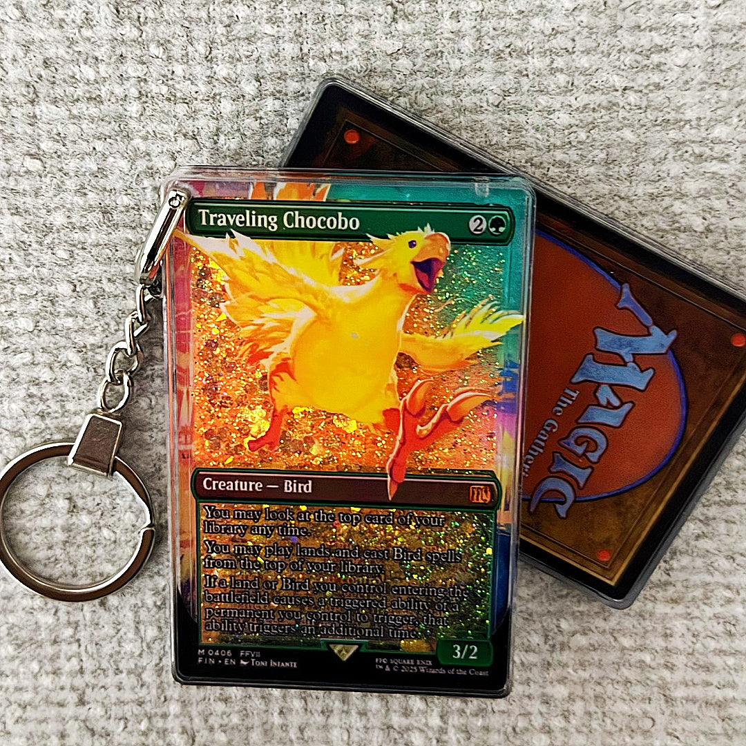 Traveling Chocobo Card Quicksand Keychain