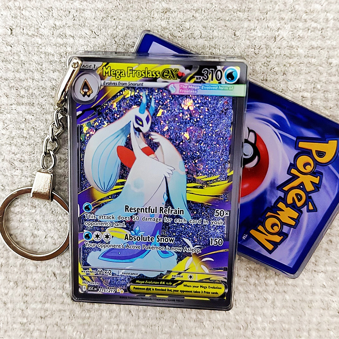 Mega Froslass EX Card Quicksand Keychain