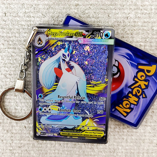 Mega Froslass EX Card Quicksand Keychain
