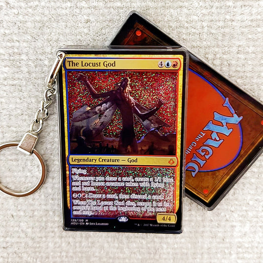 The Locust God Card Quicksand Keychain