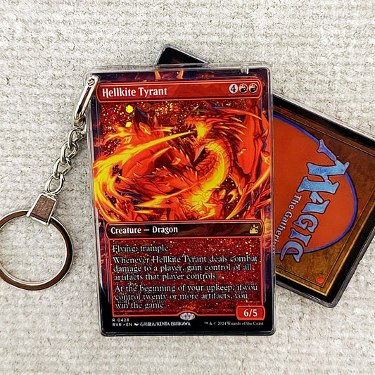 Hellkite Tyrant Card Quicksand Keychain