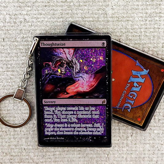 Thoughtseize Card Quicksand Keychain