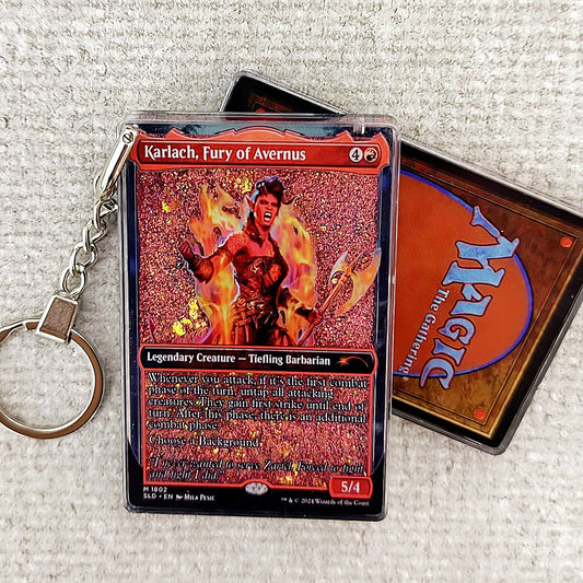 Karlach, Fury of Avernus Card Quicksand Keychain