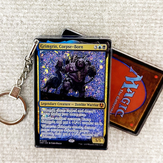 Grimgrin, Corpse-Born Card Quicksand Keychain