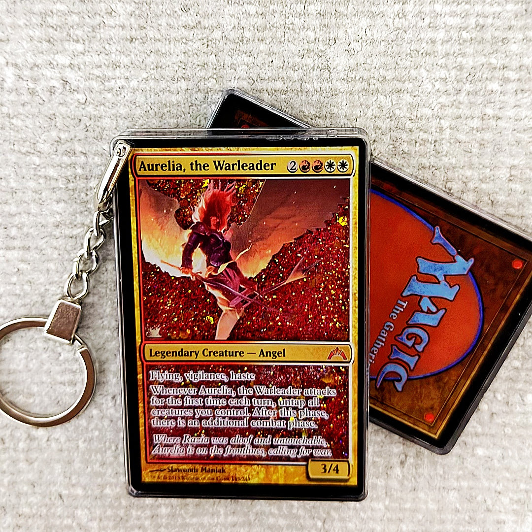 Aurelia, the Warleader Card Quicksand Keychain