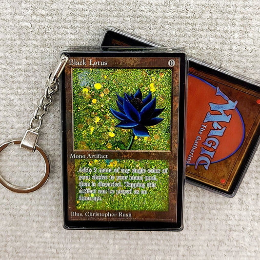 Black Lotus Card Quicksand Keychain