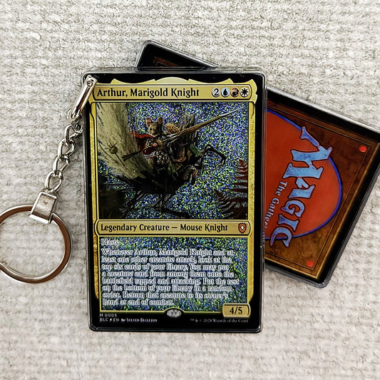 Arthur, Marigold Knight Magic the Gathering Card Quicksand Keychain