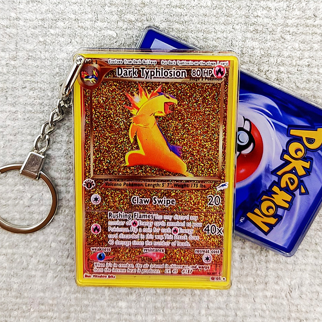Dark Typhlosion Card Quicksand Keychain