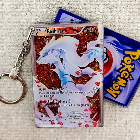 Reshiram Card Quicksand Keychain