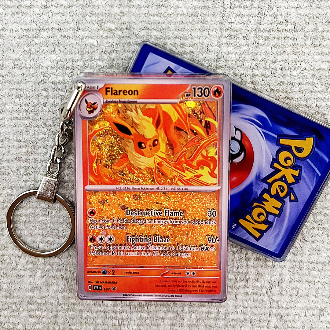 Flareon Card Quicksand Keychain