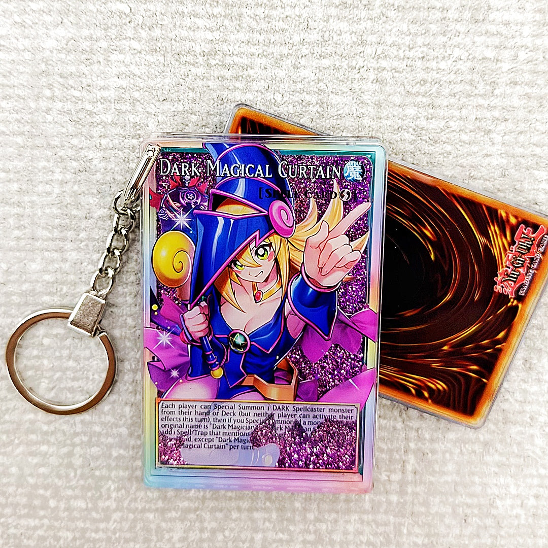 Yugioh Dark Magical Curtain Overframe Card Quicksand Keychain