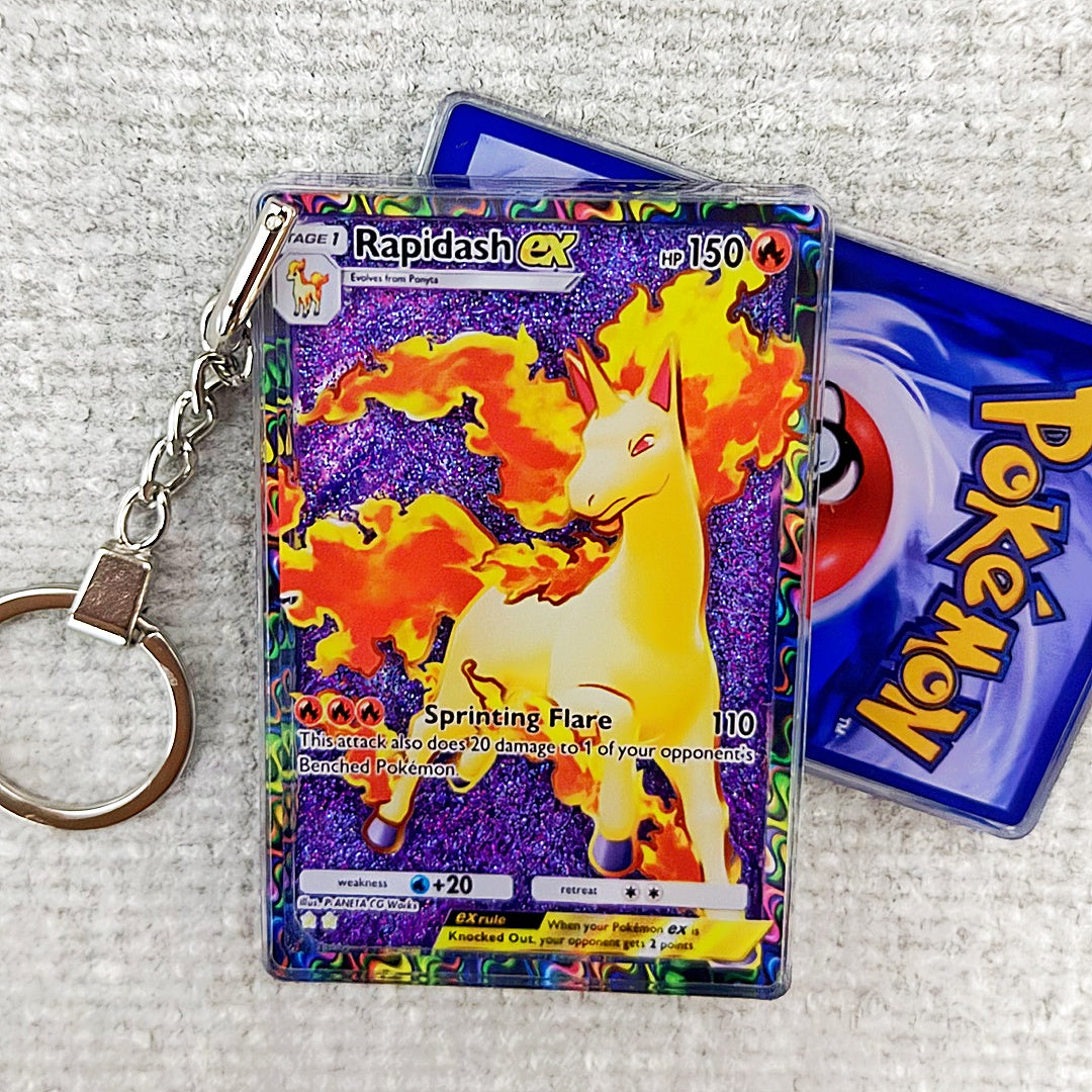 Rapidash EX Card Quicksand Keychain