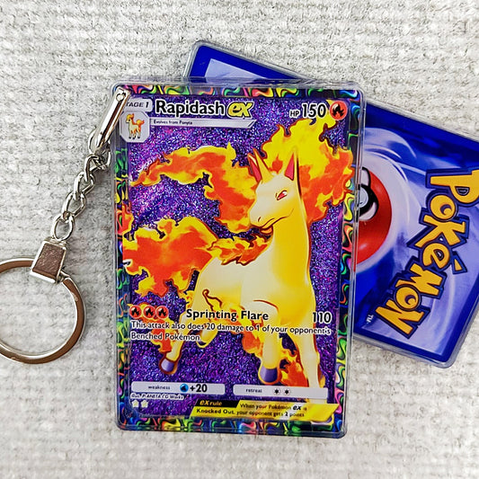 Rapidash EX Card Quicksand Keychain
