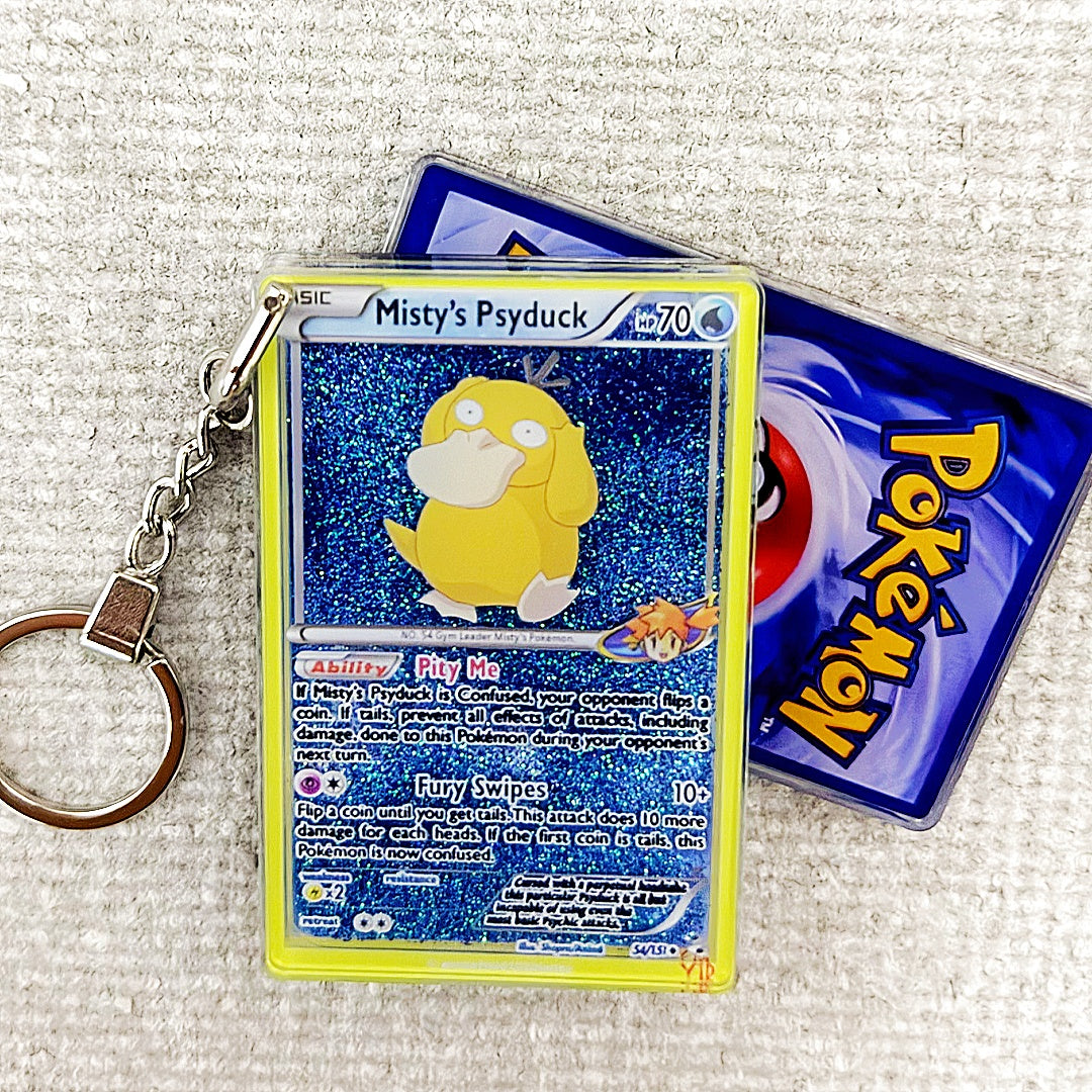 Misty's Psyduck Card Quicksand Keychain