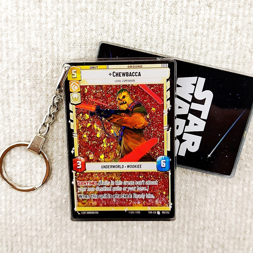 CHEWBACCA Star Wars Card Quicksand Keychain