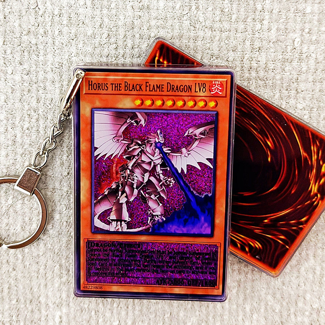 HORUS THE BLACK FLAME DRAGON LV8 Card Quicksand Keychain