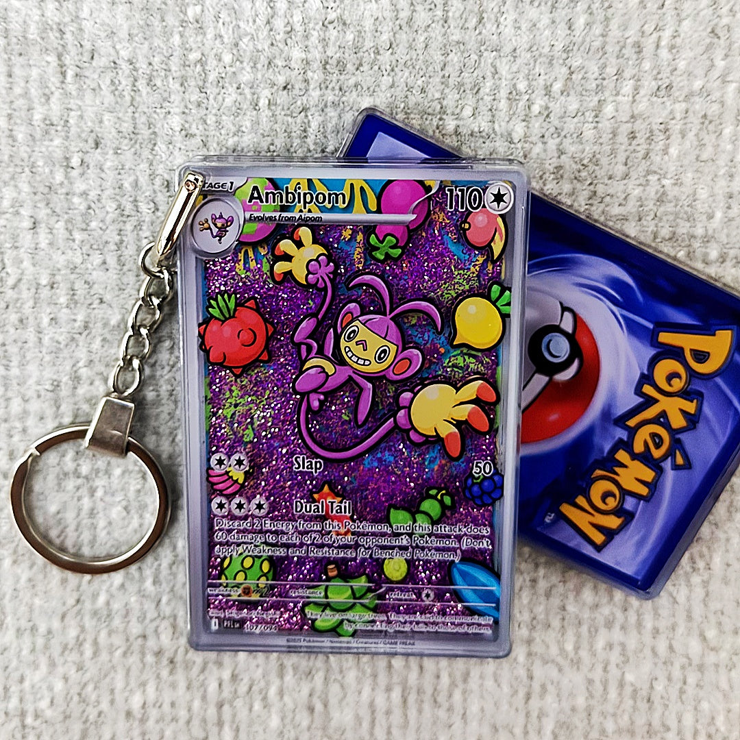 Ambipom Card Quicksand Keychain