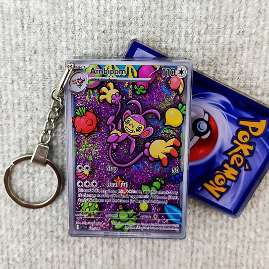 Ambipom Card Quicksand Keychain
