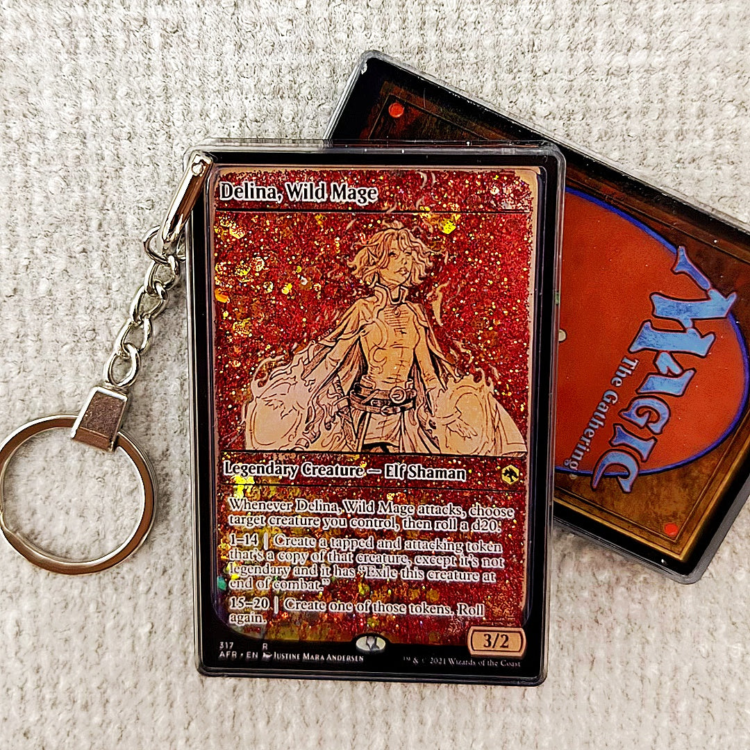 Delina, Wild Mage Card Quicksand Keychain