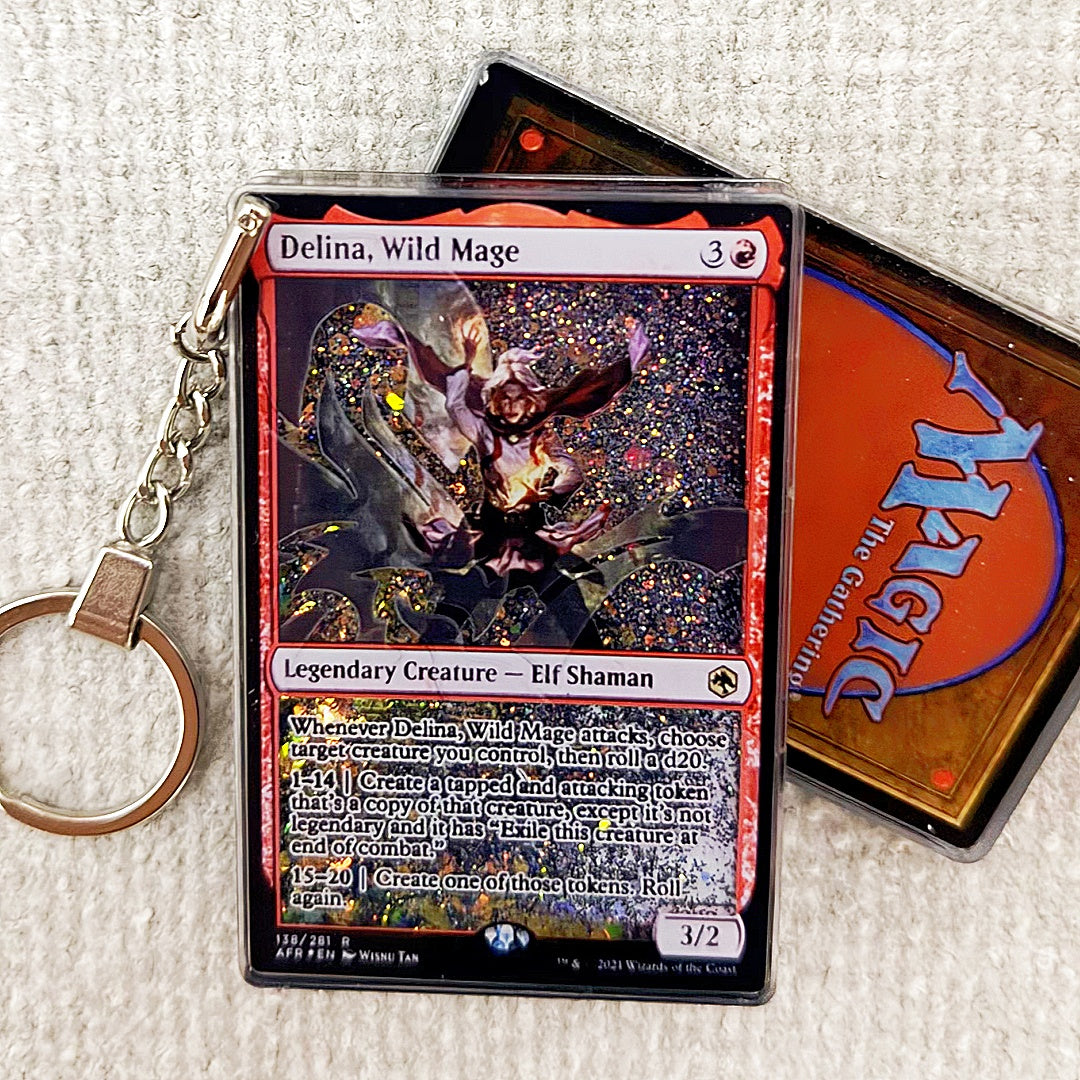 Delina, Wild Mage Card Quicksand Keychain