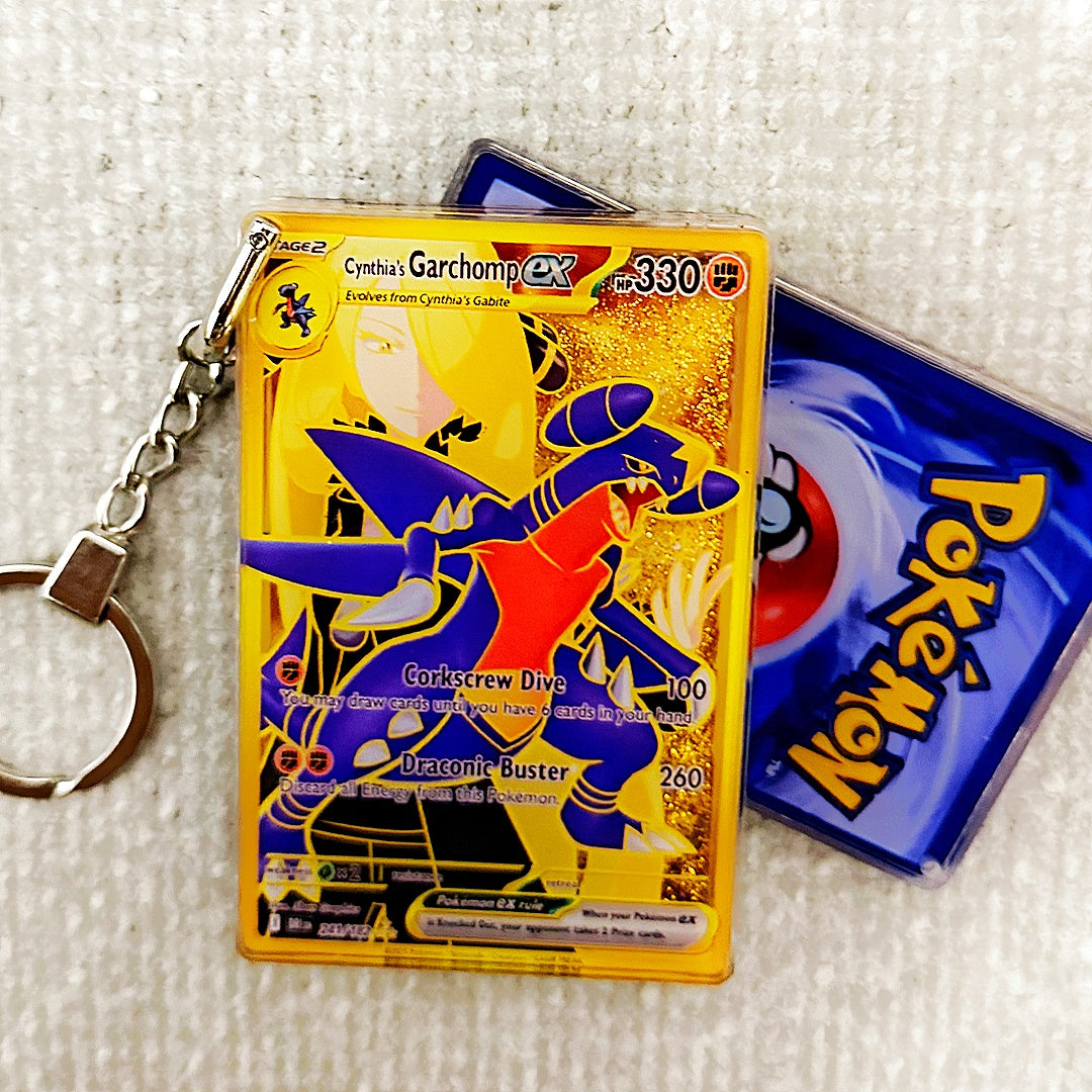 Cynthia's Garchomp EX Card Quicksand Keychain