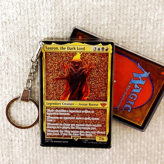 Sauron, the Dark Lord Magic the Gathering Card Quicksand Keychain