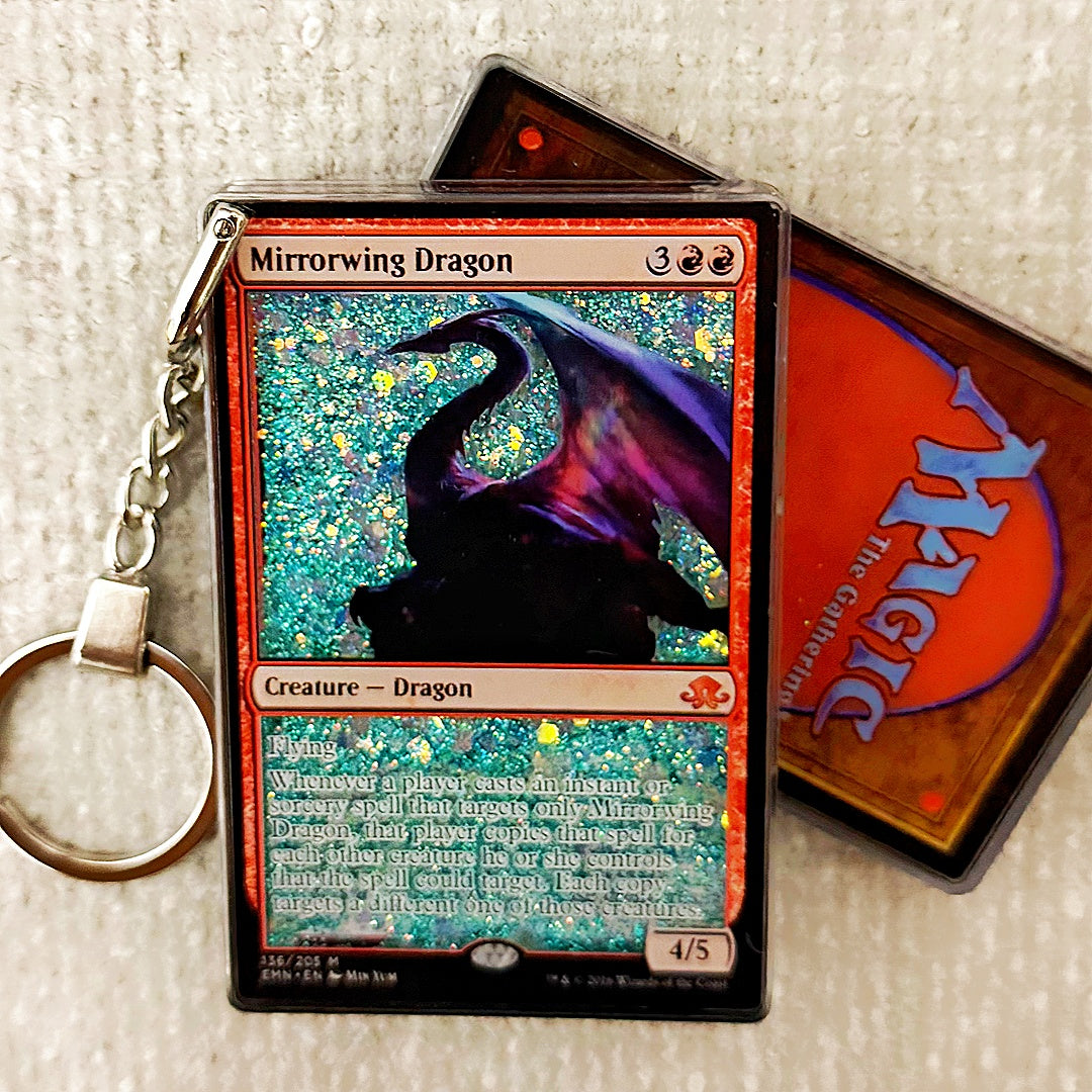 Mirrorwing Dragon Card Quicksand Keychain