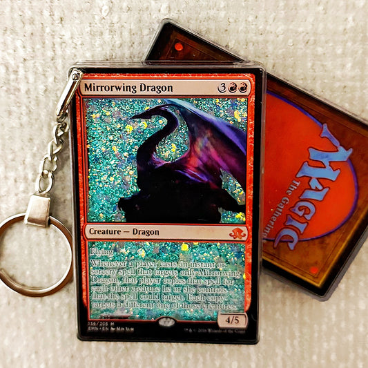 Mirrorwing Dragon Card Quicksand Keychain