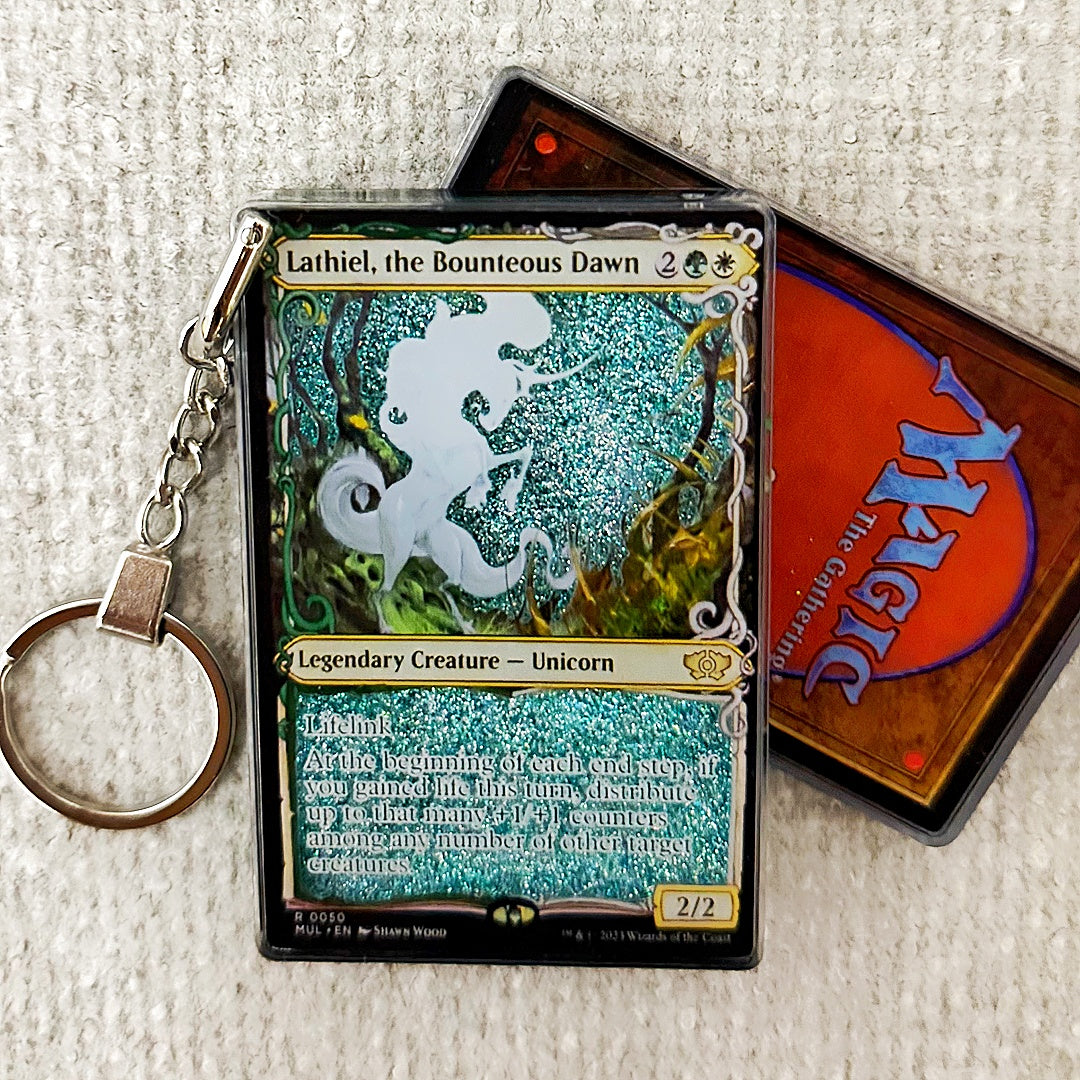 Lathiel, the Bounteous Dawn Card Quicksand Keychain