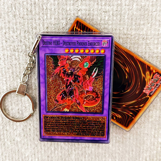 DESTINY HERO- DESTROYER PHOENIX ENFORCER Card Quicksand Keychain